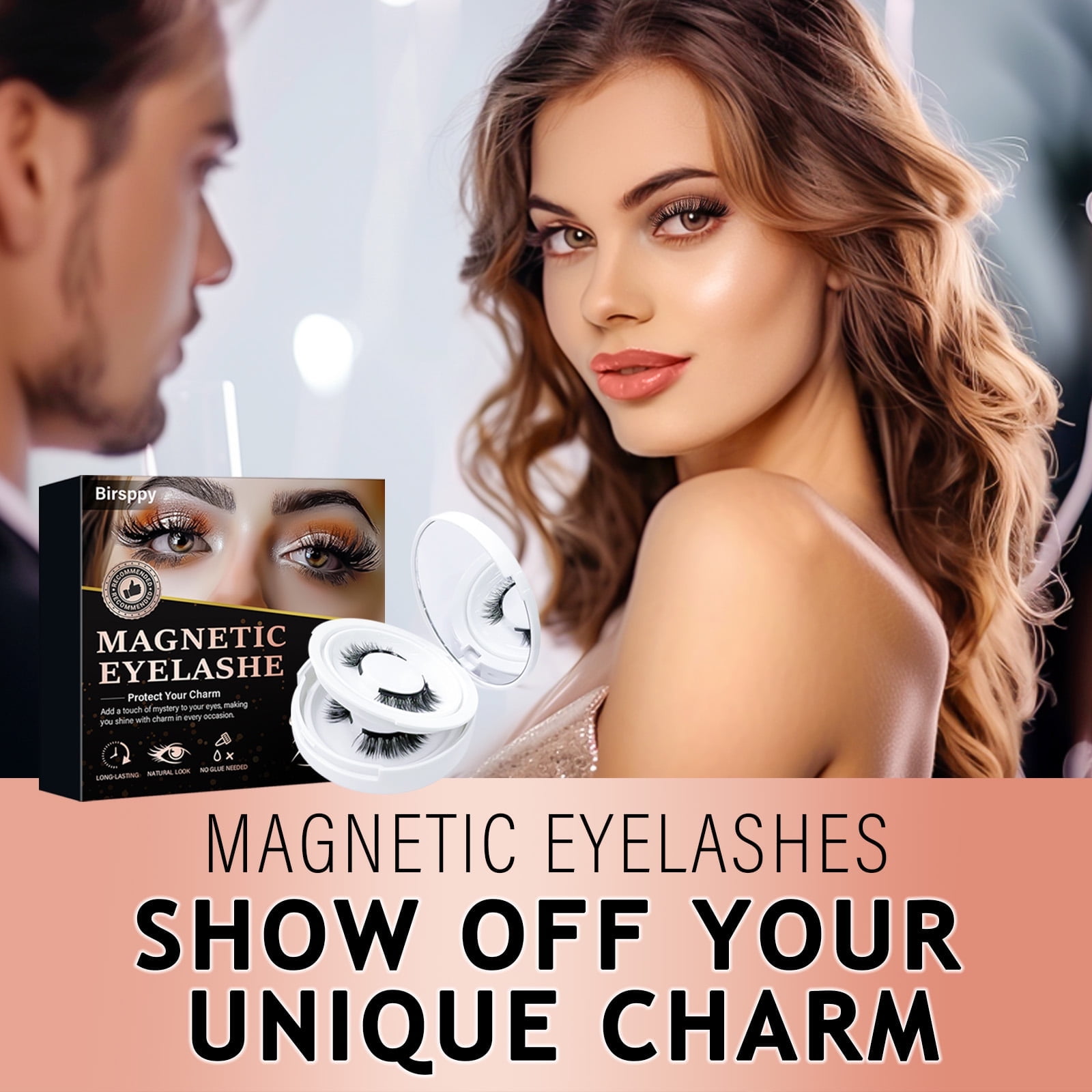 Magnetic Eyelashes Kit - 4 Pairs Reusable Dual Magnetic Lashes with Applicator, Professional Lash Extensions, Natural Look & Lightweight - Long Lasting False Eyelashes for Daily Wear