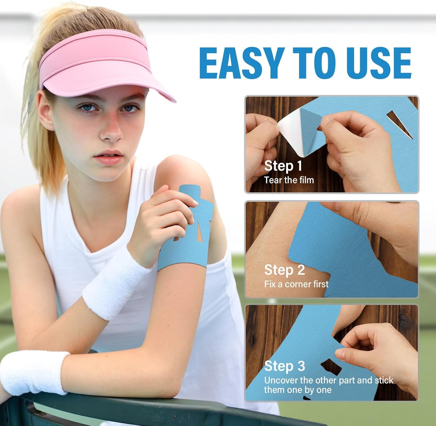 Kinesiology Tape for Shoulder, Kinesiology Tape Precut,Waterproof and Sweatproof,Provide Support and Stability to Muscle,  12PCS